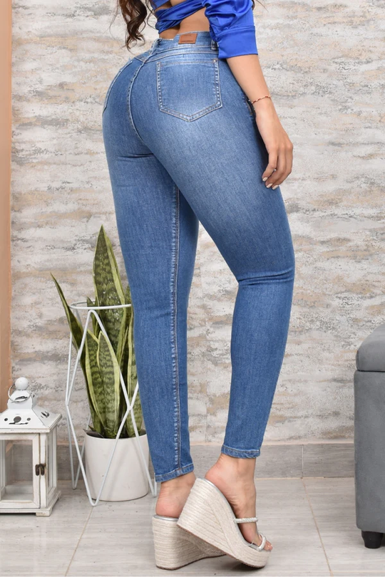 JEANS SKINNY CONTROL ABDOMEN LEVANTA COLA 40154