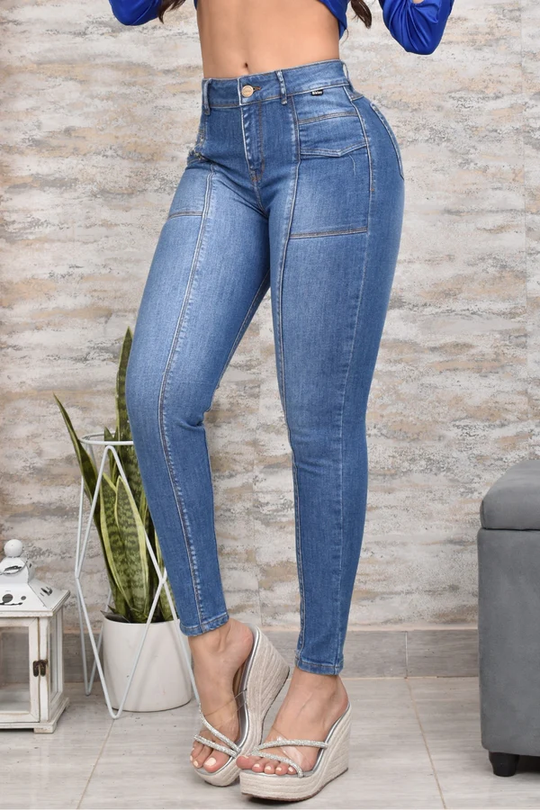 JEANS SKINNY CONTROL ABDOMEN LEVANTA COLA 40154