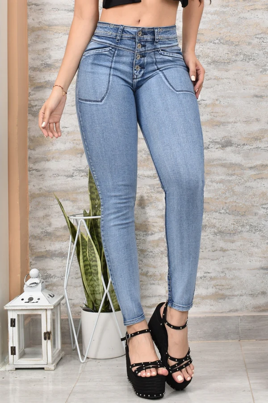 JEANS SKINNY CONTROL ABDOMEN LEVANTA COLA 40148