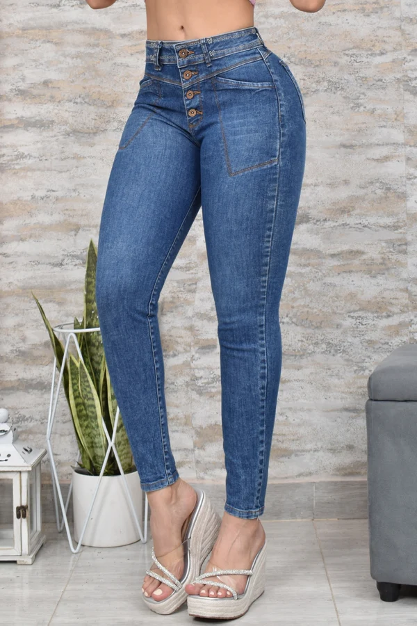 JEANS SKINNY CONTROL ABDOMEN LEVANTA COLA 40149