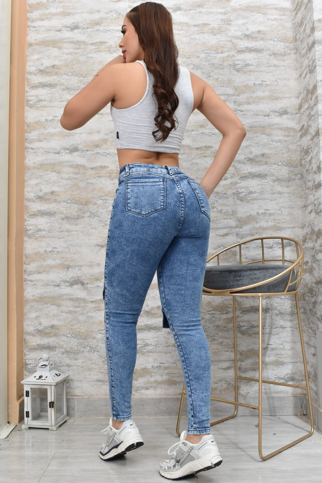 JEANS SKINNY CONTROL ABDOMEN LEVANTA COLA 40151